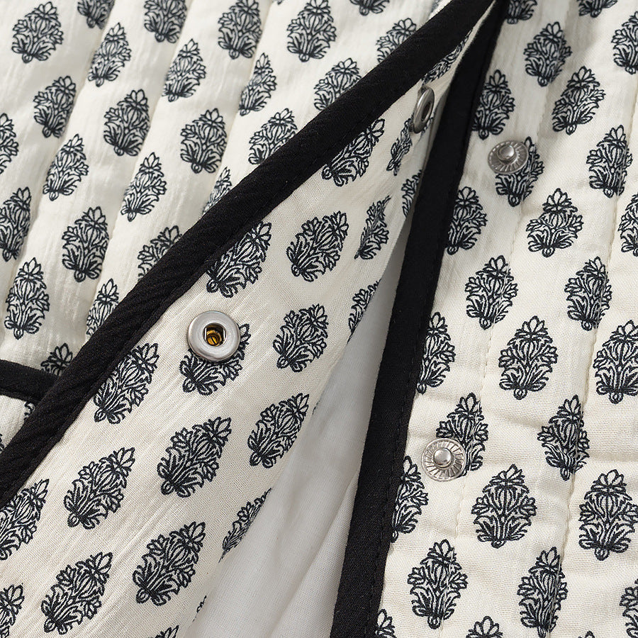 Damen Steppjacke Muster Praktische Taschen Eveloria