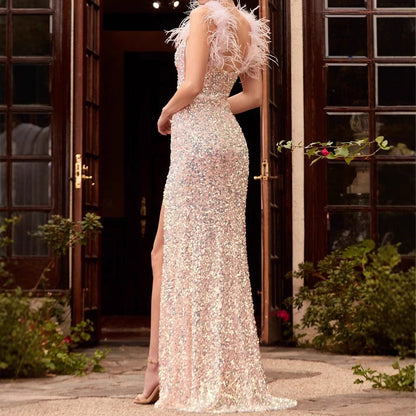 Damen Cocktailkleid Pailletten Eveloria