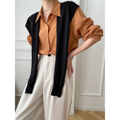 Damen Bluse Gestreift Pullover-Ausschnitt Elegantes Design
