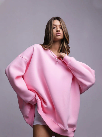 Eveloria Damen Oversized Sweatshirt Weiches Innenfutter Lässiger