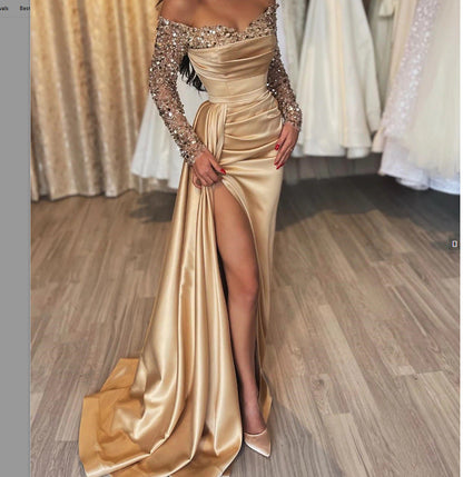 Damen Abendkleid Schimmerrock Funkeleffekt Eveloria