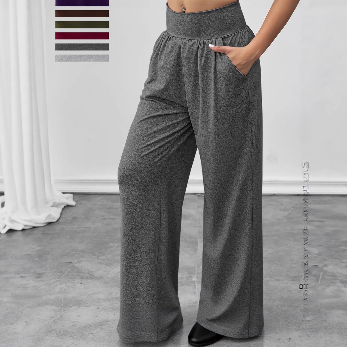 Damen Freizeithose Elastischer Bund Seitentaschen Bequem