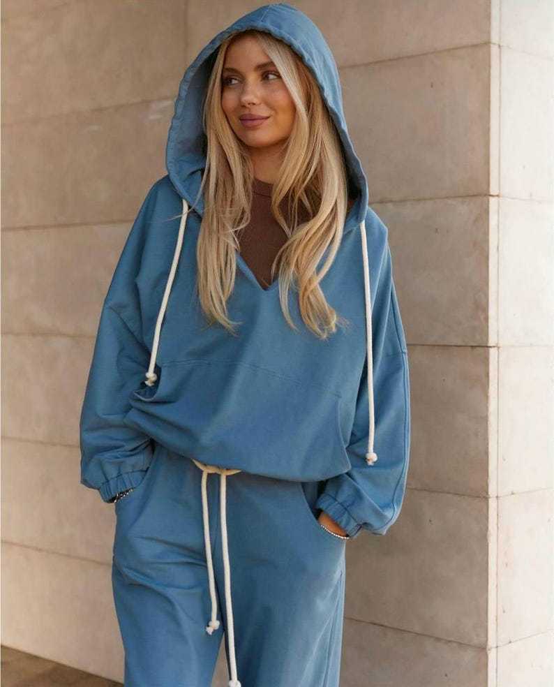 Damen Jumpsuit V-Ausschnitt Praktische Taschen Eveloria