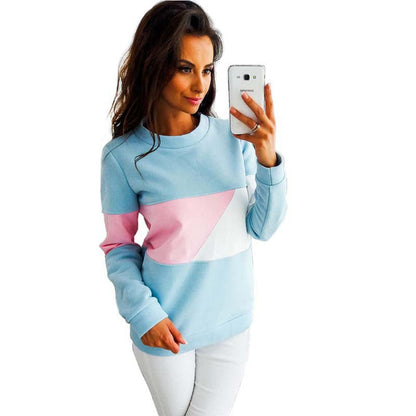 Damen Sweatshirt Farbblockdesign Lässig Grau