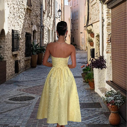 Damen Cocktailkleid mit Bustier-Oberteil und schwingendem Rock