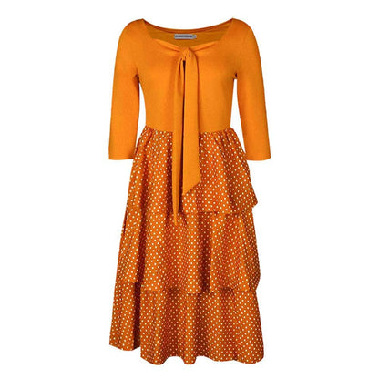 Damen Maxikleid Rüschen-Design Elegante Schleife Eveloria