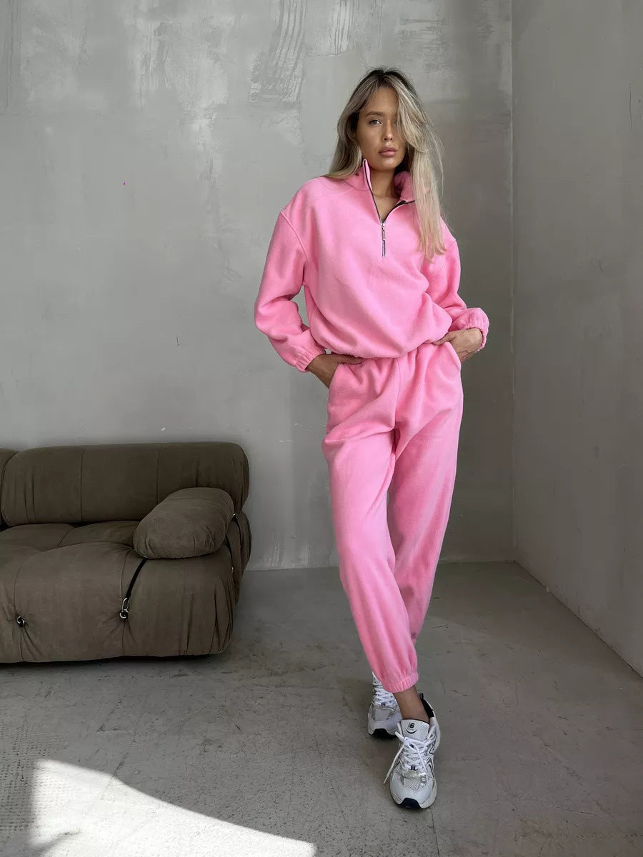 Damen Sportset Sweatshirt Jogginghose Tunnelzug Grau Eveloria