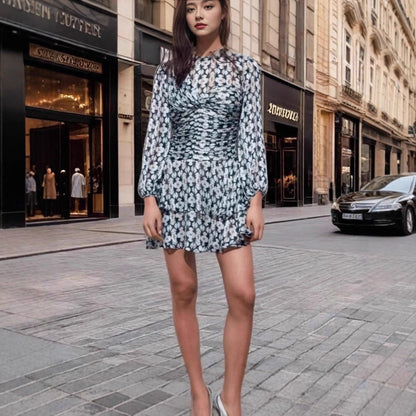 Damen Minikleid Florales Design Lässiger Schnitt