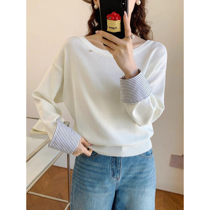 Damen Pullover Lässig Abnehmbarer Innenarm Eveloria