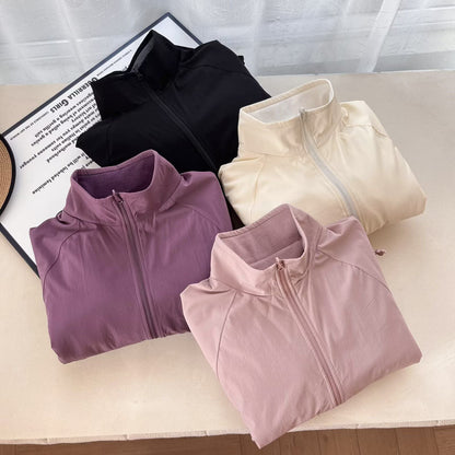 Damen Fleecejacke Hochkragen Eingrifftaschen Kuschelig
