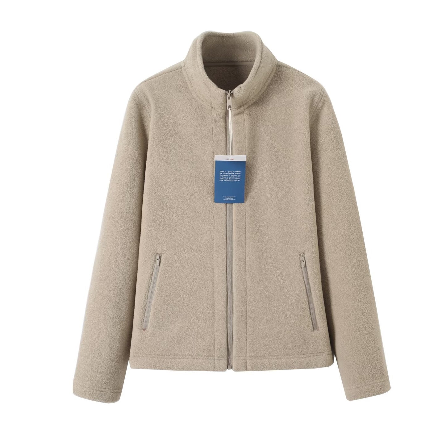 Damen Fleecejacke Hochkragen Reißverschlusstaschen Eveloria