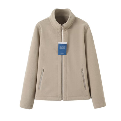 Damen Fleecejacke Hochkragen Reißverschlusstaschen Eveloria