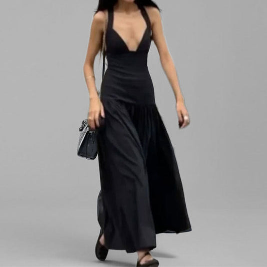 Damen Abendkleid V-Ausschnitt Aufwendiger Rock Eveloria - Eveloria