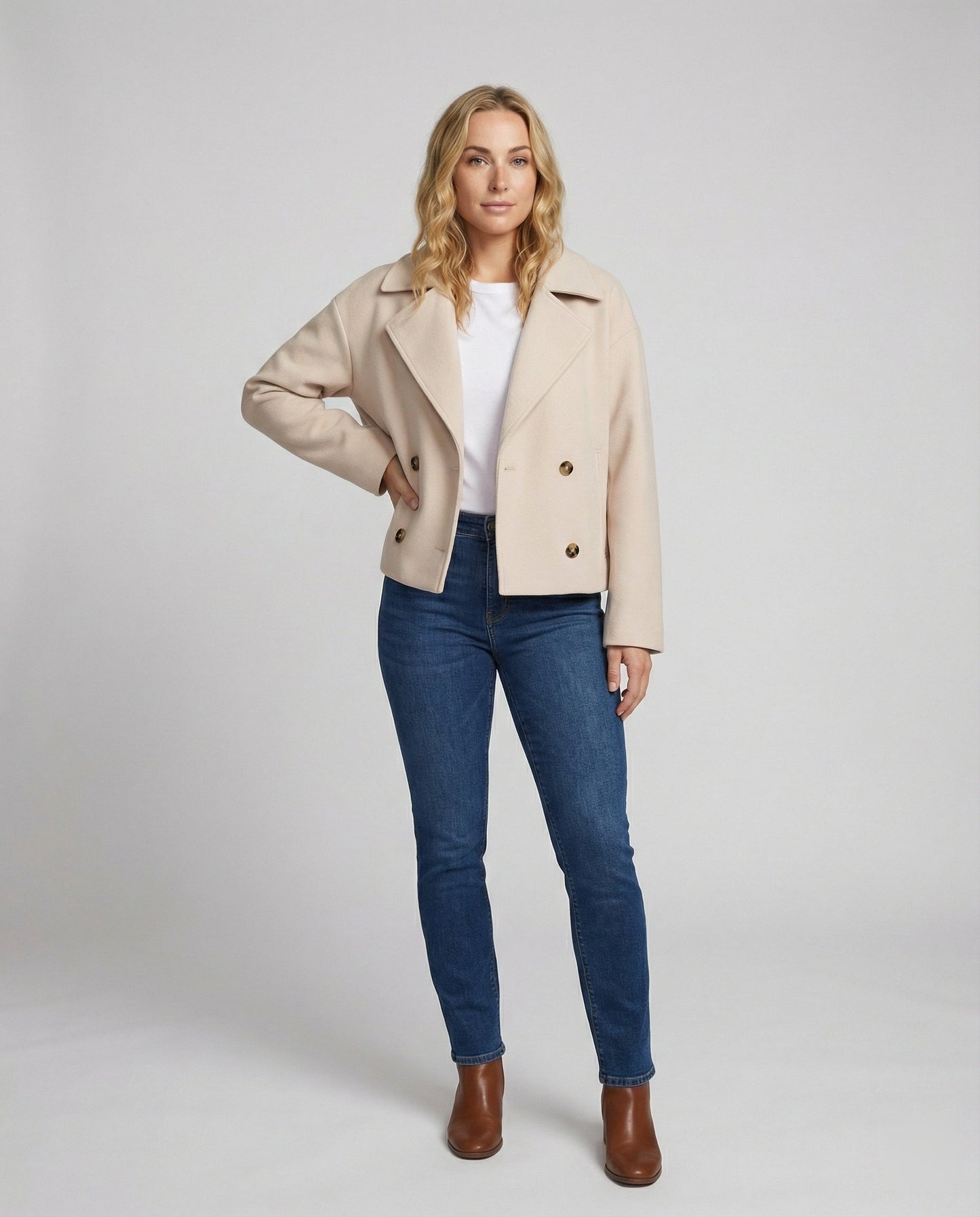 Damen Doppelreiher Kurzjacke