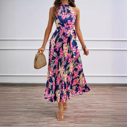 Damen Maxikleid Floralmuster Gerafftes Oberteil