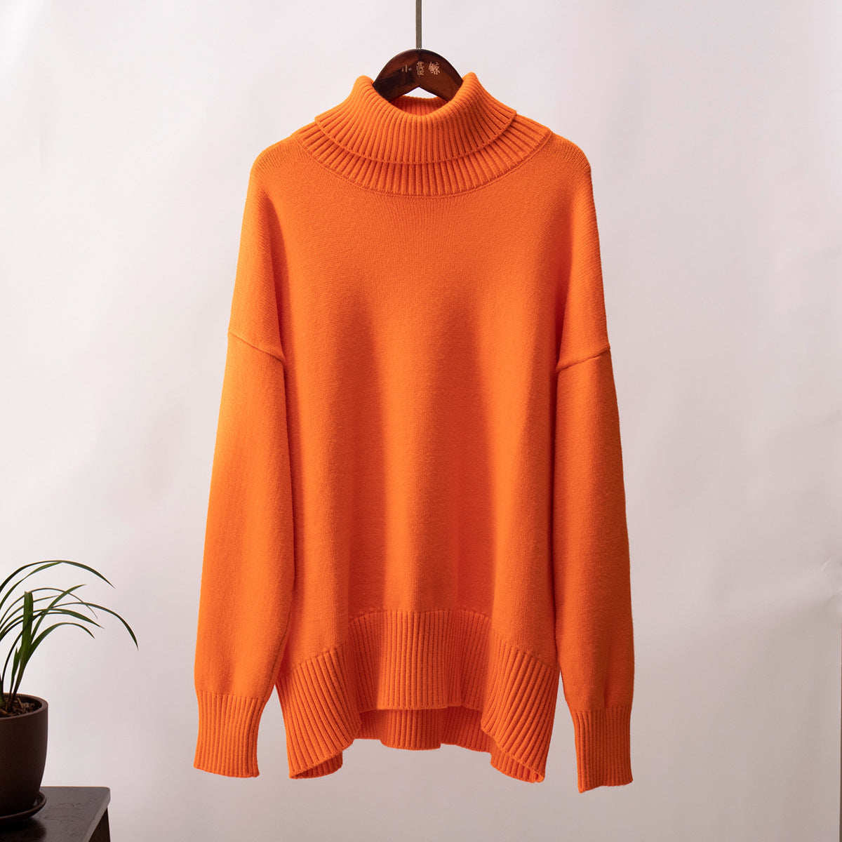 Damen Strickpullover Lässig Warmer Gerippter Saum