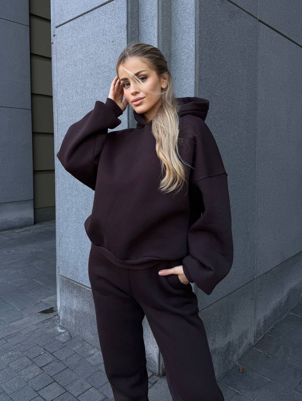 Damen Freizeit-Loungewear-Set mit Kapuze und weitem Schnitt Eveloria
