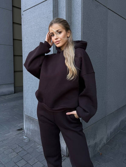 Damen Freizeit-Loungewear-Set mit Kapuze und weitem Schnitt Eveloria