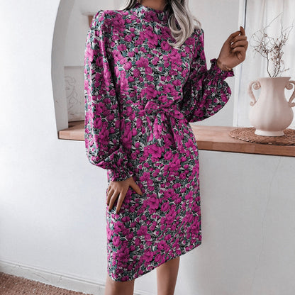 Damen Blusenkleid Floralmuster Eveloria