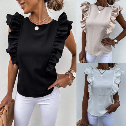 Damen Bluse Rüschenärmel Elegantes Design Eveloria