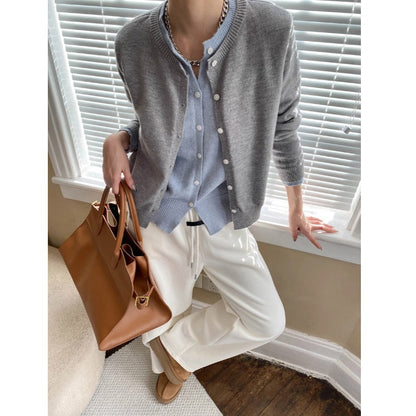 Damen Strickcardigan Klassisch Knöpfe Elegantes Design