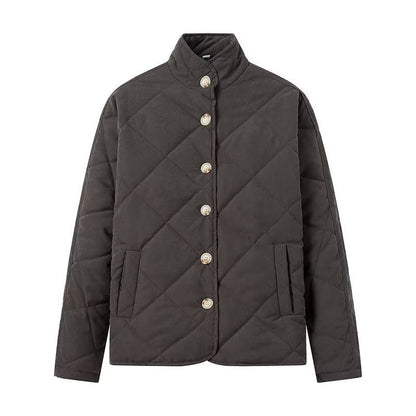 Damen Steppjacke Stehkragen Taschen Eveloria