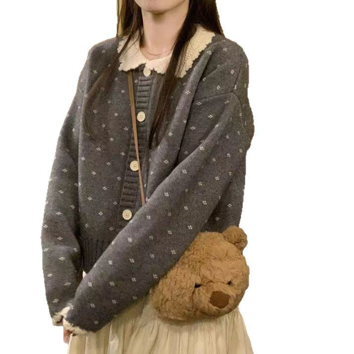 Damen Strickjacke Kuschelig Mit Kragen Eveloria