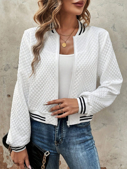Damen Steppjacke Sportlich Kontrastärmel Eveloria