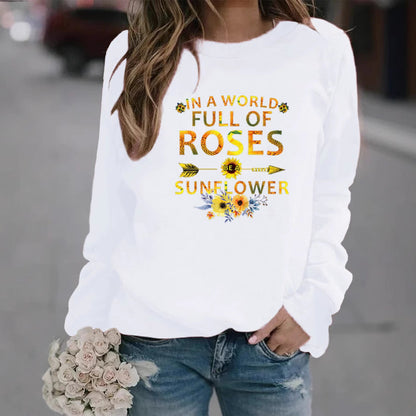 Damen Sweatshirt Blumenverzierung Inspirierendes Motiv Eveloria