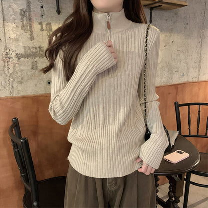 Damen Sweatshirt Stehkragen Elegant Geschnitten Eveloria