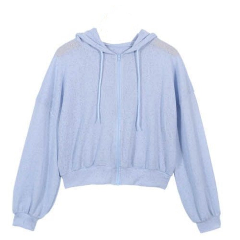 Damen Sportliche Kapuzenjacke Leichter Stoff Eveloria