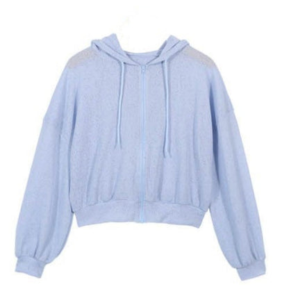 Damen Sportliche Kapuzenjacke Leichter Stoff Eveloria