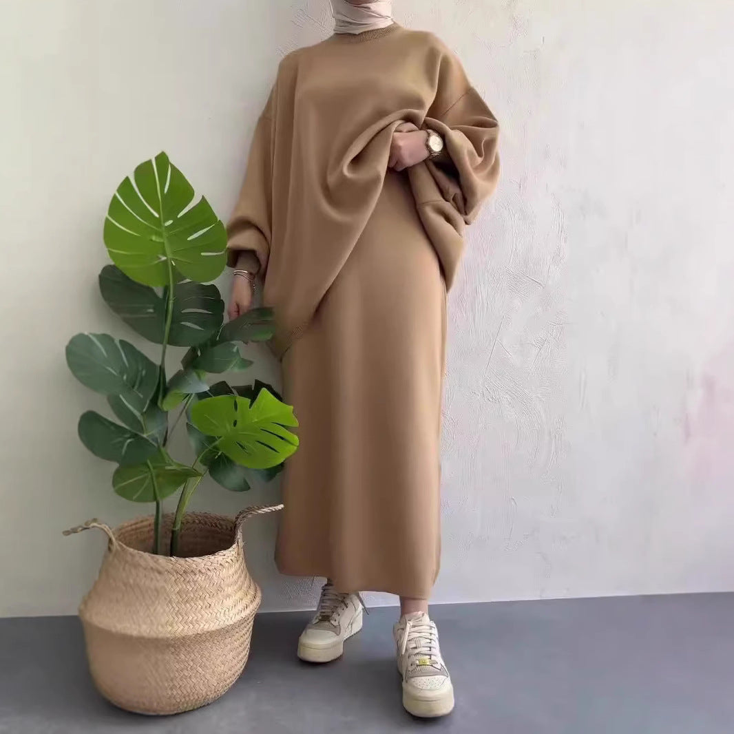 Damen Maxikleid Oversized Schnitt Elegant Eveloria