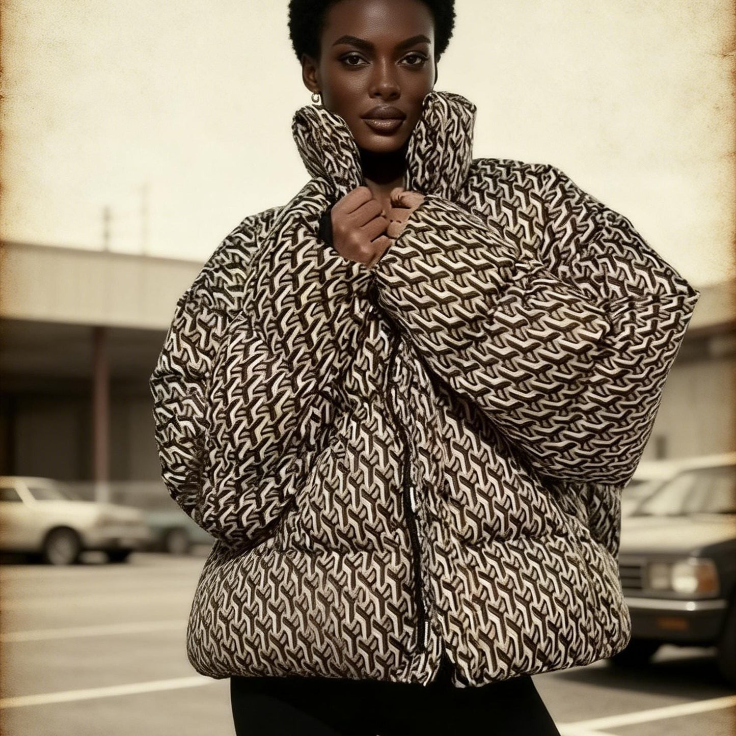 Damen Steppjacke Modernes Grafikdesign Eveloria - Eveloria