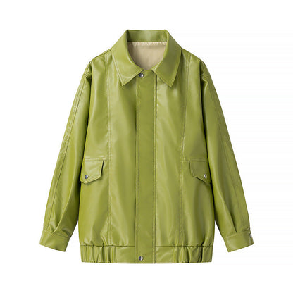 Damen Kunstlederjacke Lässig Mit Taschen Eveloria