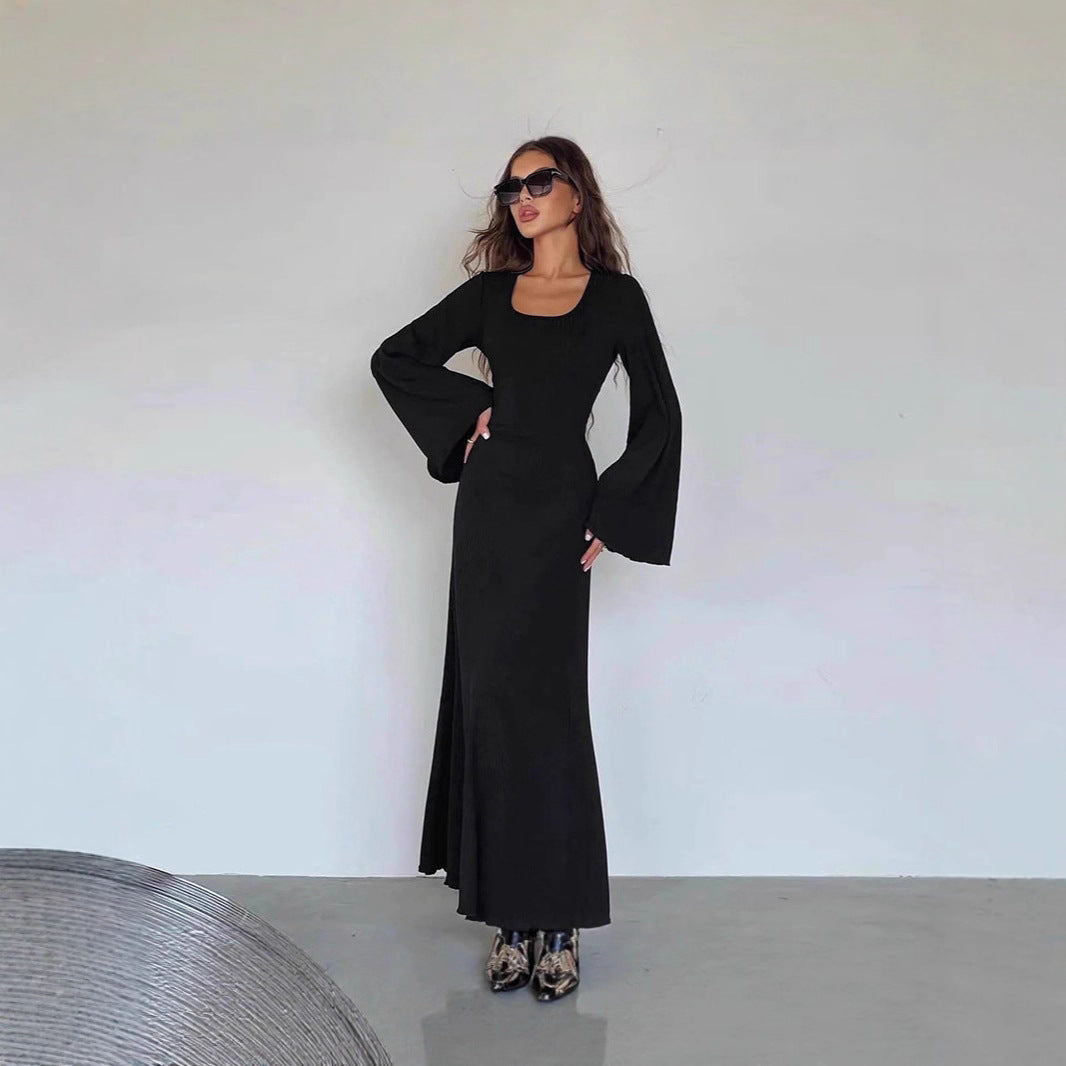 Damen Maxikleid Weit Ärmel Elegant Eveloria