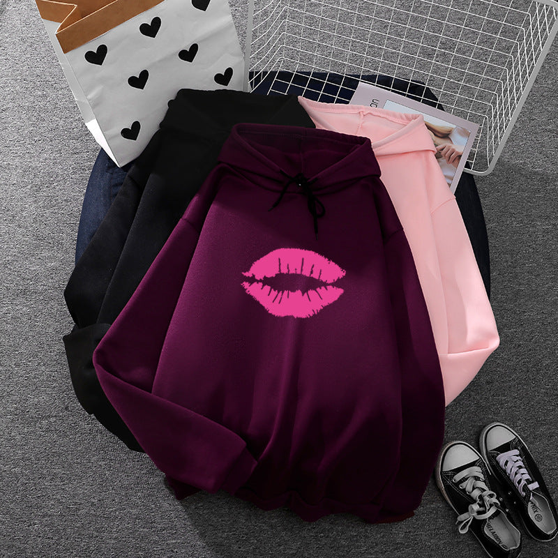 Damen Hoodie Lippenmotiv Eveloria - Eveloria