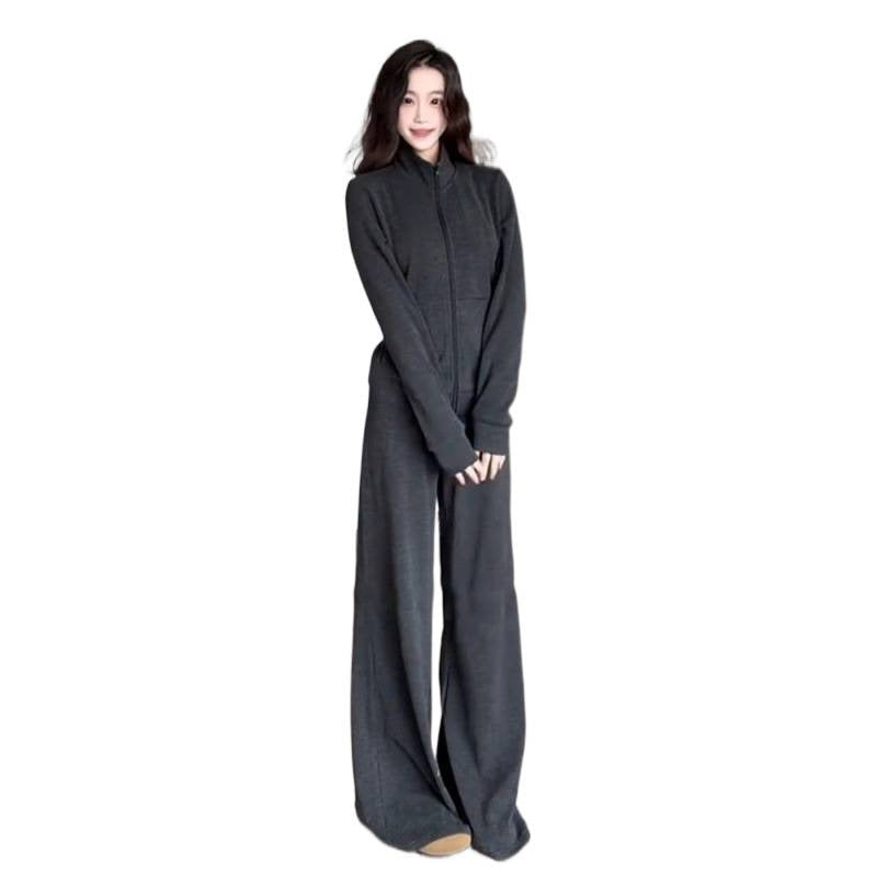 Damen Fleece-Anzug-Set Weites Design Hocher Kragen Eveloria
