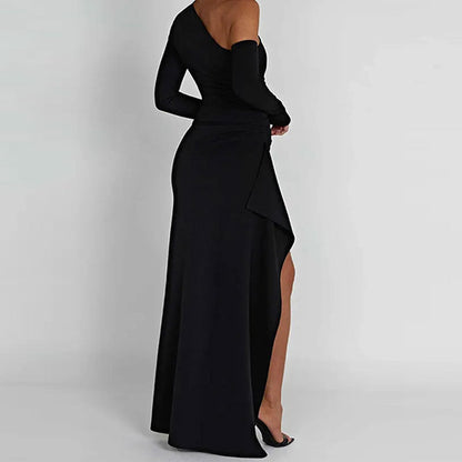 Damen Abendkleid Asymmetrisch Elegant Drapierungen