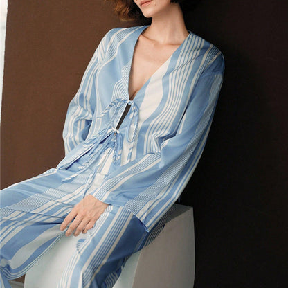 Damen Loungewear-Set Weites Streifenmuster