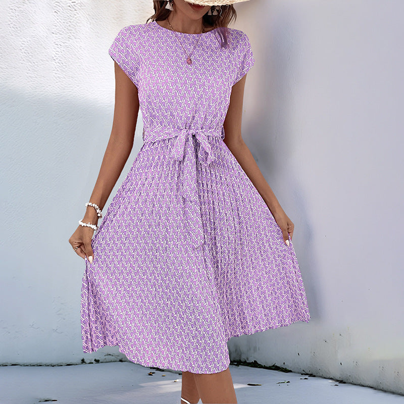 Damen Midikleid Asymmetrisch Dekorativer Bindegürtel Eveloria