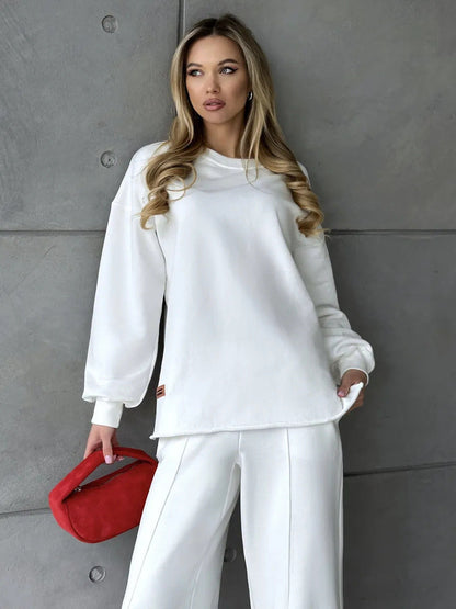 Damen Sweatanzug Elegant Weit Modisch Eveloria