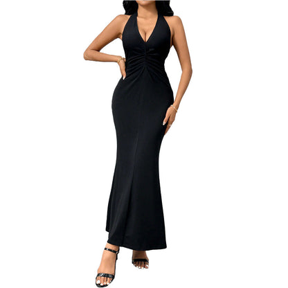 Damen Wickelkleid V-Ausschnitt Rüschensaum Eveloria
