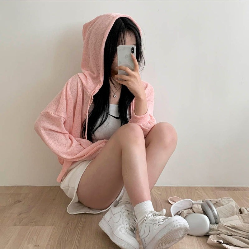 Damen Sportliche Kapuzenjacke Leichter Stoff Eveloria - Eveloria