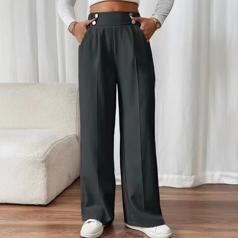 Damen Hochbundhose Elegant Weites Bein Eveloria