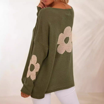 Damen Strickpullover Floral Eveloria