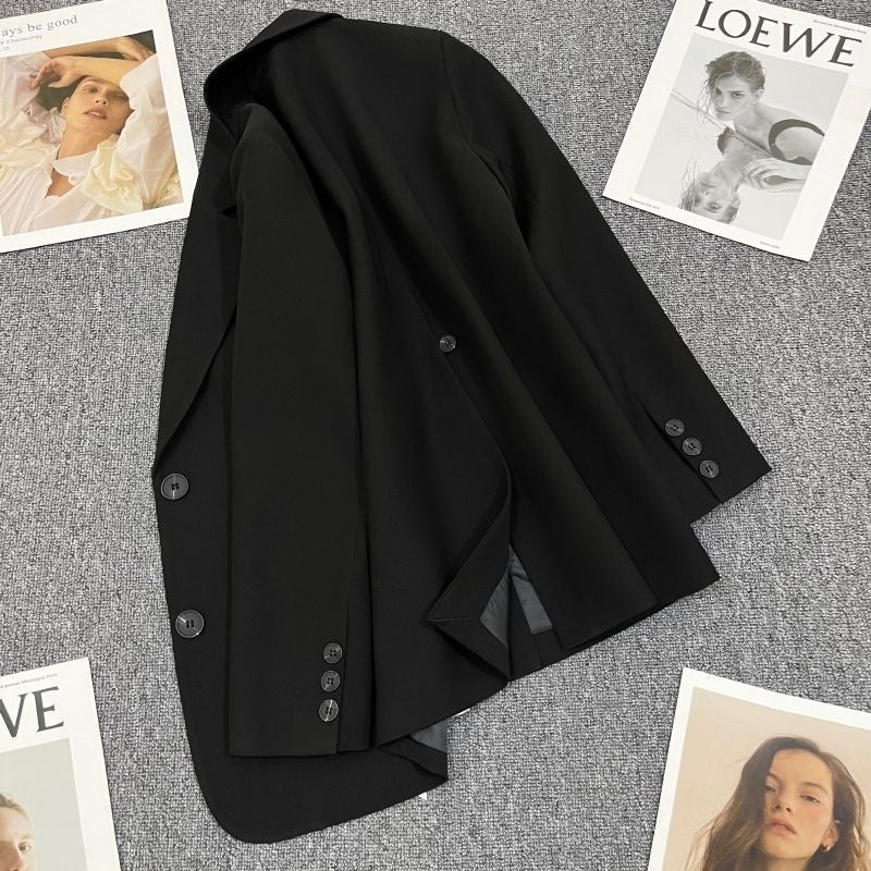 Damen Blazer Tailliert Kontrastknöpfe Eveloria