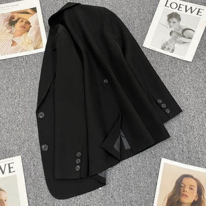 Damen Blazer Tailliert Kontrastknöpfe Eveloria
