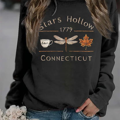 Damen Sweatshirt Stars Hollow Motiv Eveloria Grau