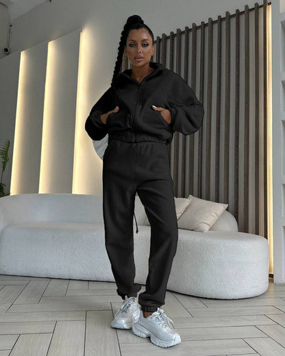Damen Jumpsuit Tiefes Dekolleté Komfortschnitt Eveloria